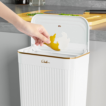 Coș de gunoi cilindric cu capac basculant, 7 L, pentru bucătărie, casă, birou, baie