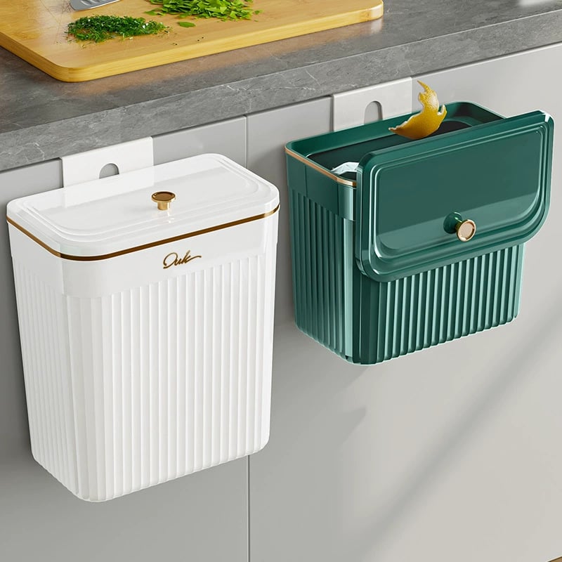 Coș de gunoi cilindric cu capac basculant, 7 L, pentru bucătărie, casă, birou, baie