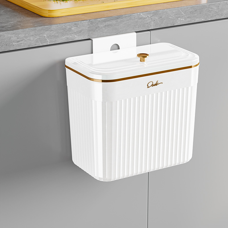 Coș de gunoi cilindric cu capac basculant, 7 L, pentru bucătărie, casă, birou, baie