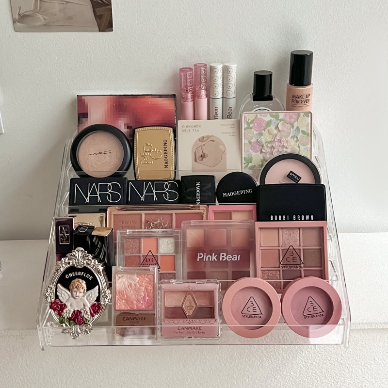 Cutie acrilică de depozitare pentru cosmetice, organizator transparent pentru birou, farduri, ruj și machiaj
