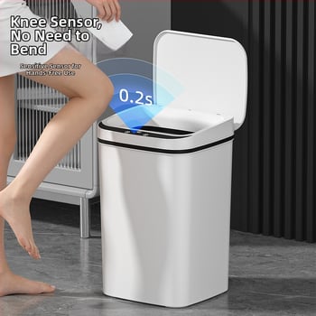 Senzorický odpadkový kôš do obývačky, štvorcový tvar, objem 13-17 l, uzavretý, vlhkosťodolný.