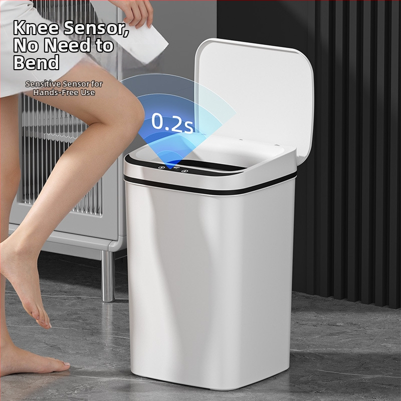 Senzorický odpadkový kôš do obývačky, štvorcový tvar, objem 13-17 l, uzavretý, vlhkosťodolný.