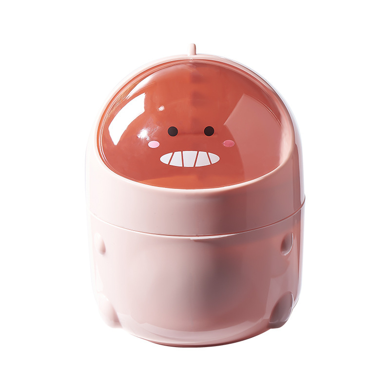 Coș de gunoi pentru birou cu capac basculant, mic container din plastic în formă de baril pentru birou sau casă