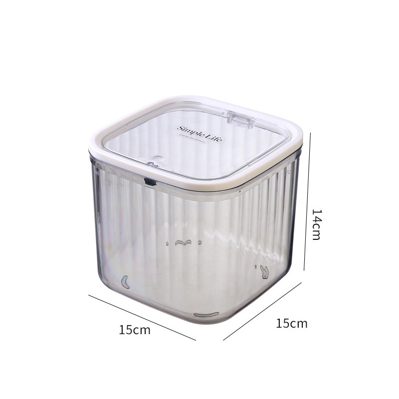 Coș de gunoi de birou din plastic transparent, cu capac elastic