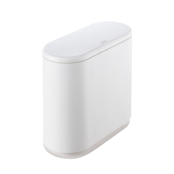 Coș de gunoi oval mare din plastic, cu capac și mecanism de apăsare, 10 L, uz casnic