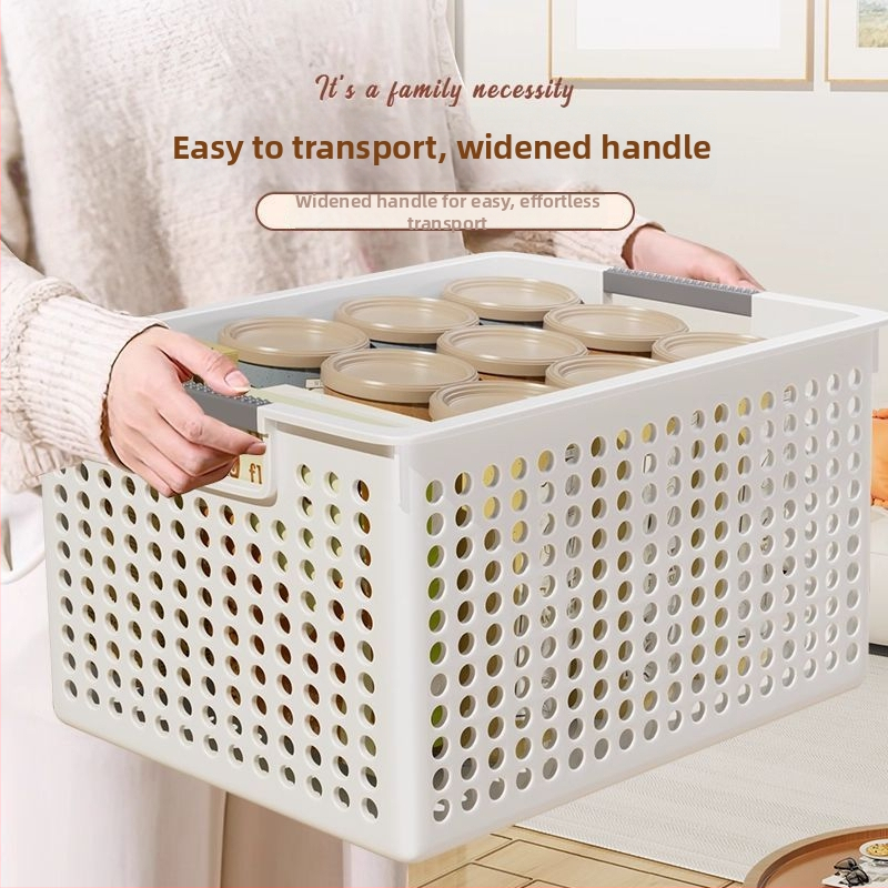 Plastový úložný kôš, minimalistický úložný box na drobnosti, domáce usporiadanie snackov a hračiek, kuchynský stolný úložný box