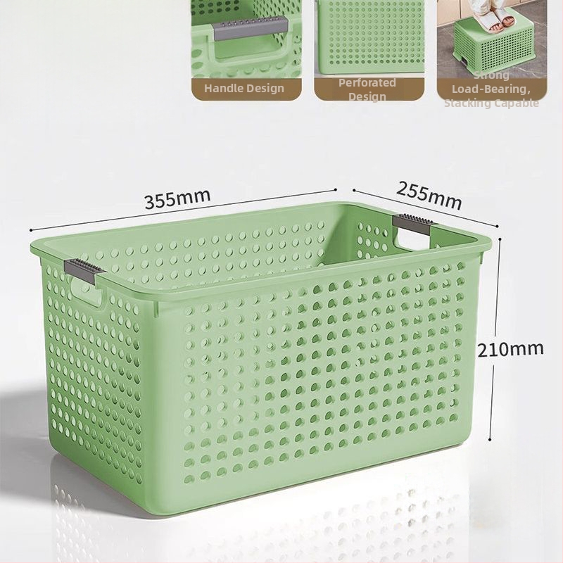 Plastový úložný kôš, minimalistický úložný box na drobnosti, domáce usporiadanie snackov a hračiek, kuchynský stolný úložný box