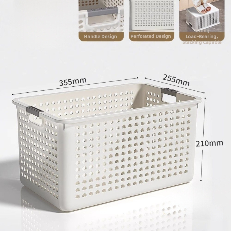 Plastový úložný kôš, minimalistický úložný box na drobnosti, domáce usporiadanie snackov a hračiek, kuchynský stolný úložný box