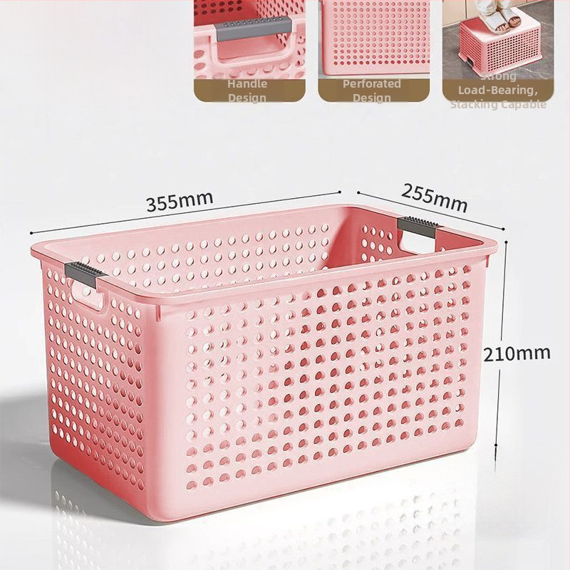 Plastový úložný kôš, minimalistický úložný box na drobnosti, domáce usporiadanie snackov a hračiek, kuchynský stolný úložný box