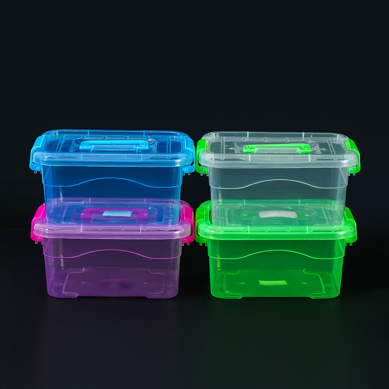 Cutie de depozitare din plastic, organizator transparent pentru haine și jucării, cu capac