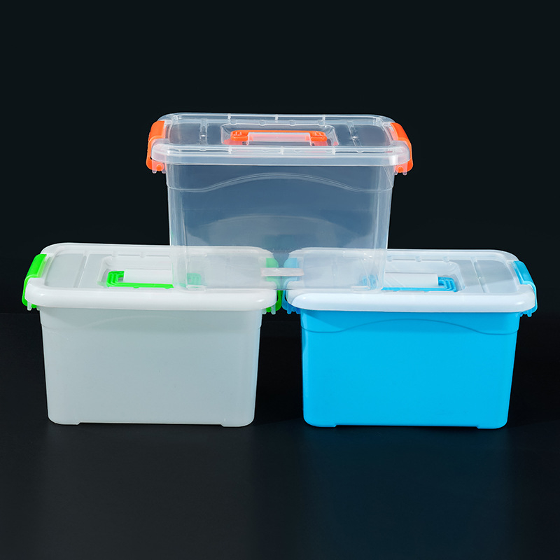 Cutie de depozitare din plastic, organizator transparent pentru haine și jucării, cu capac