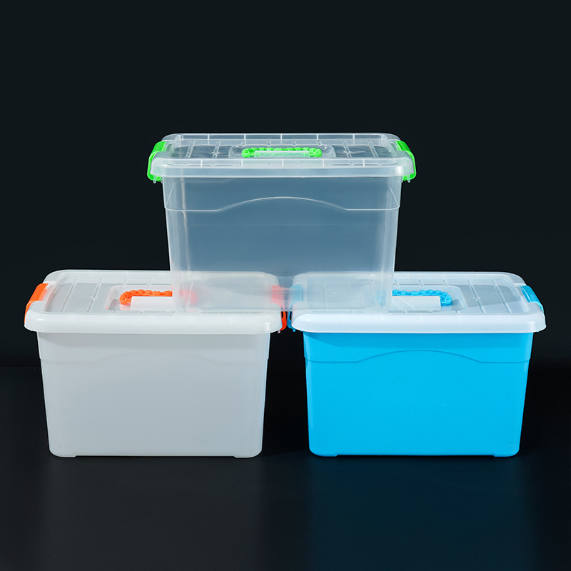 Cutie de depozitare din plastic, organizator transparent pentru haine și jucării, cu capac