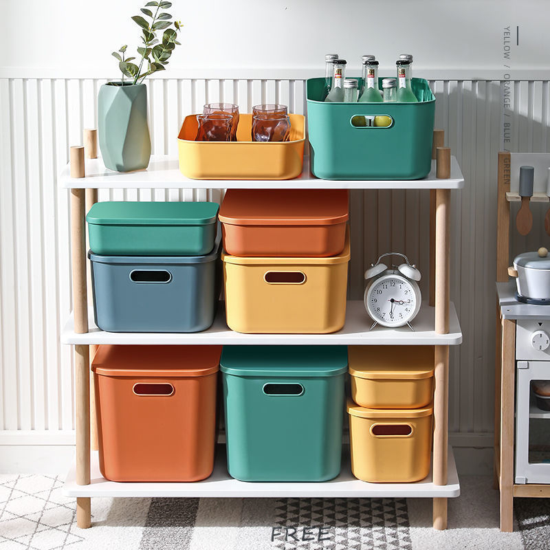 Cutie de depozitare pentru birou, minimalistă, cu capac, stivabilă, pentru casă și cămin