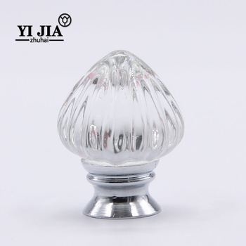 Mâner de dulap din cristal, multicolor, cu bază din aluminiu, cu șuruburi