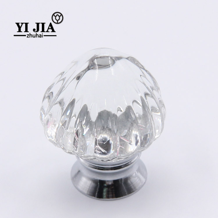 Mâner de dulap din cristal, multicolor, cu bază din aluminiu, cu șuruburi