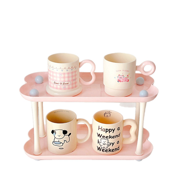 Organizator de cosmetice în formă de inimă, cu tavă pentru parfum — design modern minimalist pentru masă de toaletă