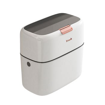 Coș de gunoi suspendat pe perete, cu capac, 9L, pentru bucătărie și baie, design subțire