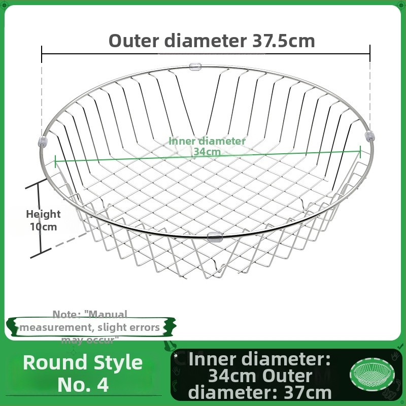 Kruhový odtokový kôš do kuchynskej linky, nerezová oceľ, multifunkčný kôš na zeleninu a ovocie