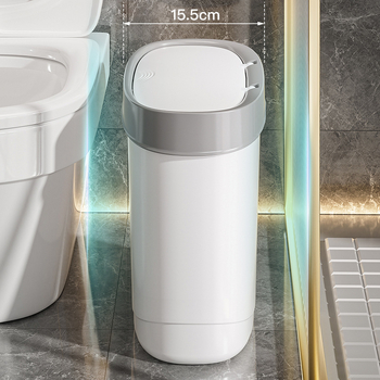 Coș de gunoi compact cu capac apăsabil, 10 L, dreptunghiular, pentru uz casnic – dormitor și sufragerie