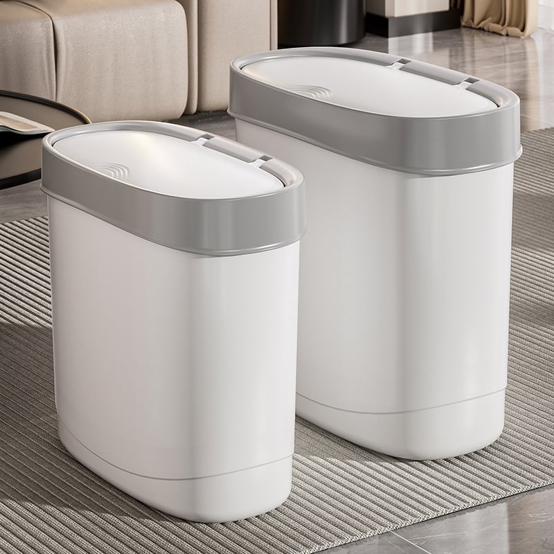 Coș de gunoi compact cu capac apăsabil, 10 L, dreptunghiular, pentru uz casnic – dormitor și sufragerie