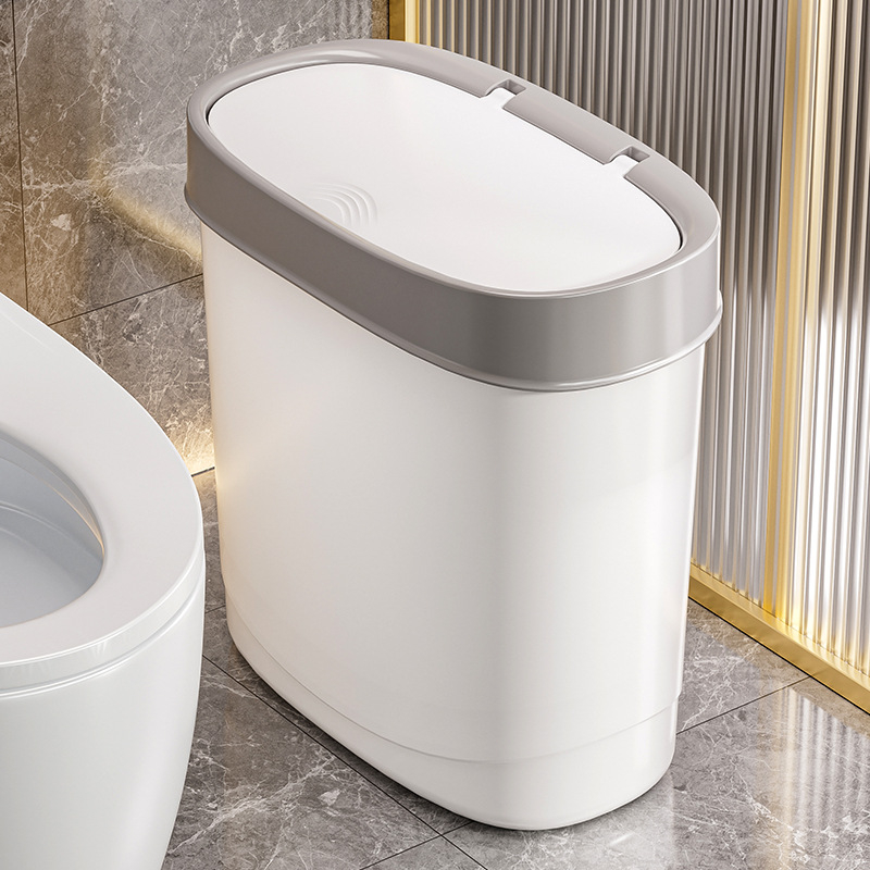 Coș de gunoi compact cu capac apăsabil, 10 L, dreptunghiular, pentru uz casnic – dormitor și sufragerie
