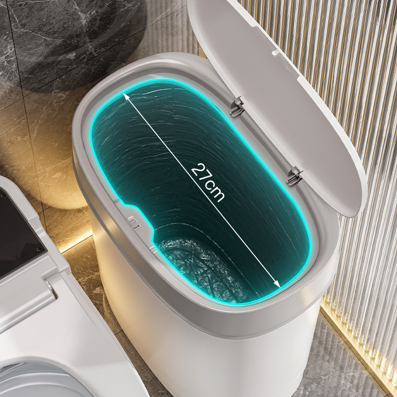 Coș de gunoi compact cu capac apăsabil, 10 L, dreptunghiular, pentru uz casnic – dormitor și sufragerie