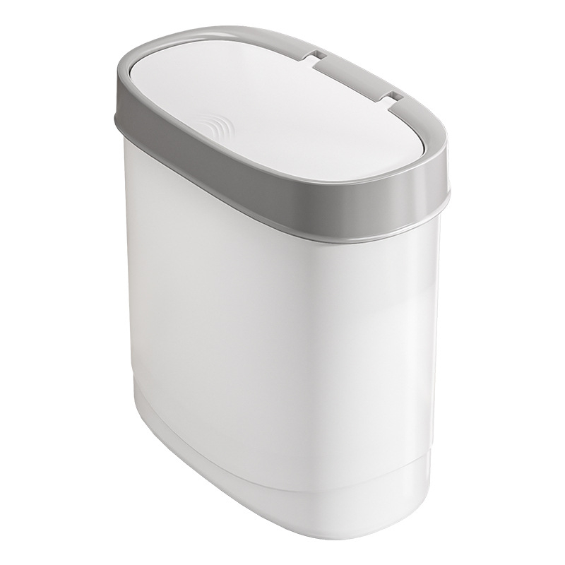 Coș de gunoi compact cu capac apăsabil, 10 L, dreptunghiular, pentru uz casnic – dormitor și sufragerie