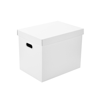 Skylark Cutie de depozitare albă din carton cu capac, organizator pliabil pentru haine, fișiere și jucării