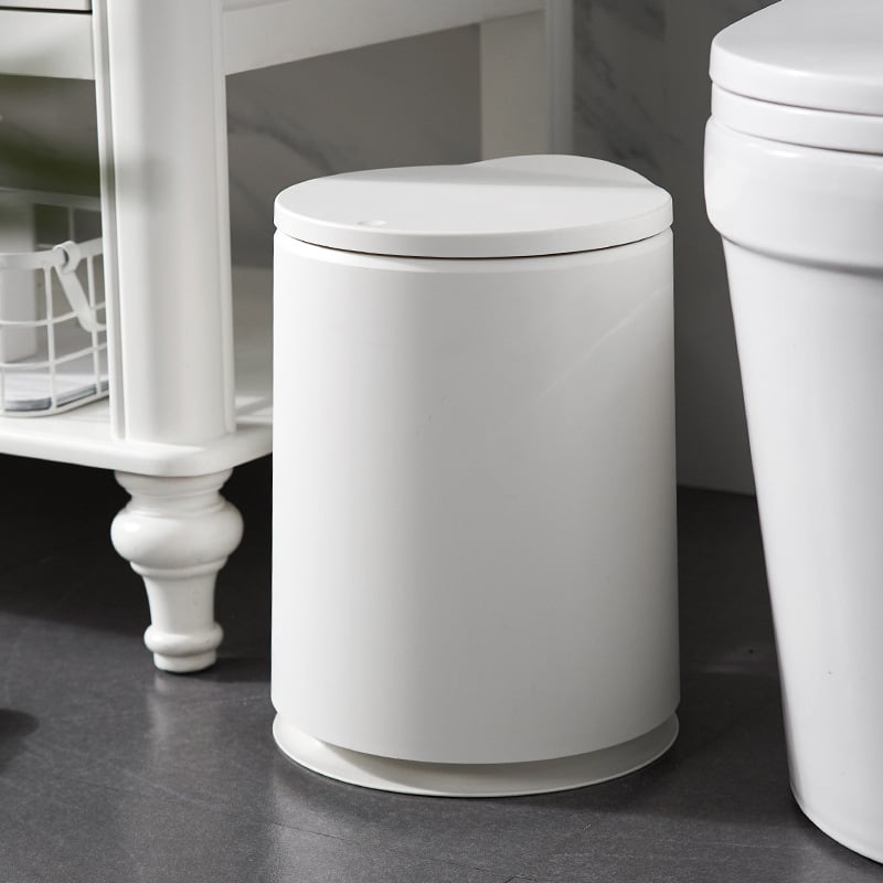 Coș de gunoi rotund din plastic, 10 L, cu capac basculant și deschidere prin apăsare, pentru sortarea deșeurilor