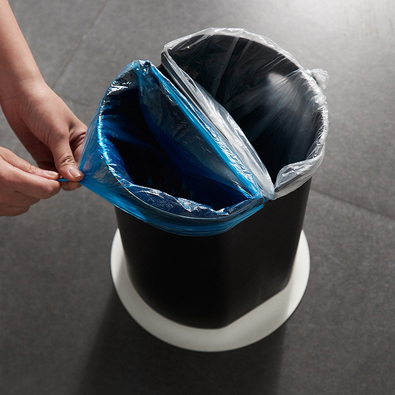 Coș de gunoi rotund din plastic, 10 L, cu capac basculant și deschidere prin apăsare, pentru sortarea deșeurilor
