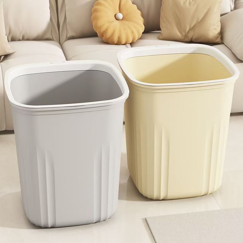 Coș de gunoi pătrat fără capac, model nordic cu dungi, 10 L, pentru bucătărie, baie sau sufragerie
