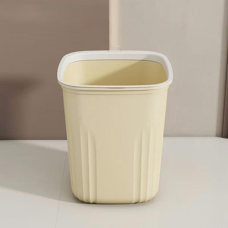 Coș de gunoi pătrat fără capac, model nordic cu dungi, 10 L, pentru bucătărie, baie sau sufragerie