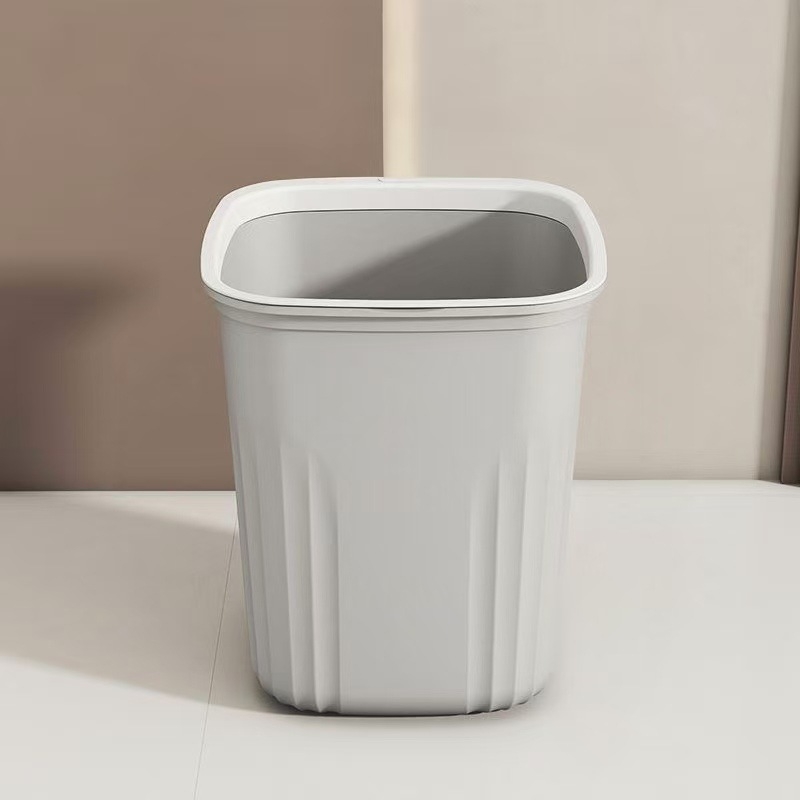 Coș de gunoi pătrat fără capac, model nordic cu dungi, 10 L, pentru bucătărie, baie sau sufragerie