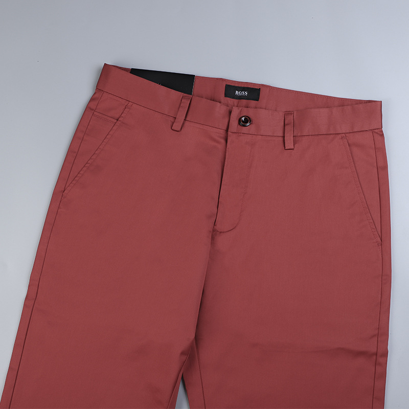Pantaloni casual pentru bărbați, vară, croială dreaptă, ușori, din bumbac, stil business casual