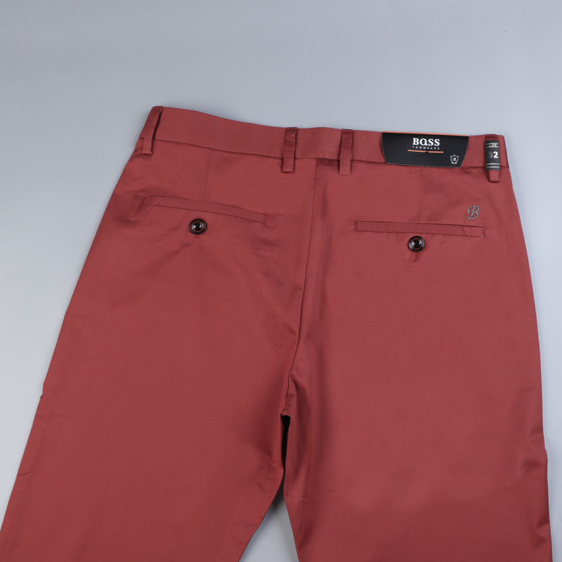 Pantaloni casual pentru bărbați, vară, croială dreaptă, ușori, din bumbac, stil business casual
