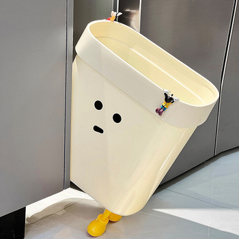 Coș de gunoi casnic, mare capacitate, din plastic, cu design de desene animate, oval, pentru living, bucătărie, baie și dormitor