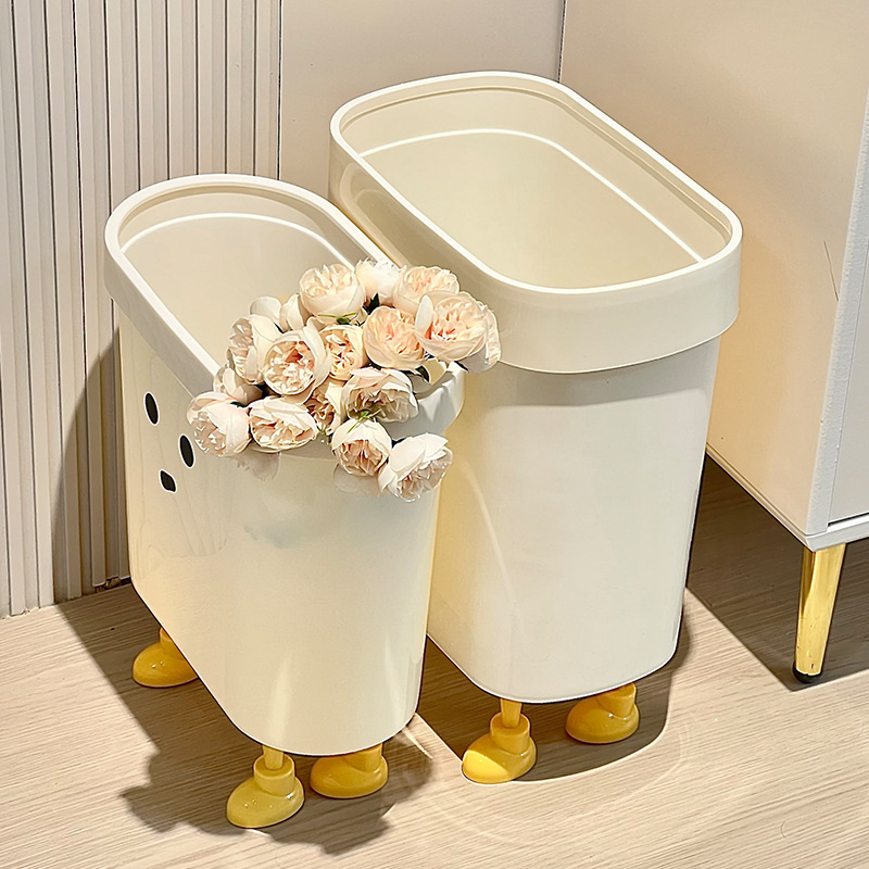 Coș de gunoi casnic, mare capacitate, din plastic, cu design de desene animate, oval, pentru living, bucătărie, baie și dormitor