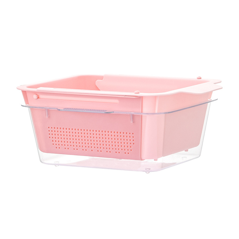 Coș de drenaj pentru chiuvetă, extensibil, pentru spălarea legumelor, a vaselor și a fructelor, cu un raft de depozitare compact