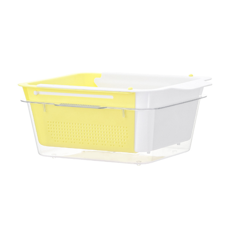 Coș de drenaj pentru chiuvetă, extensibil, pentru spălarea legumelor, a vaselor și a fructelor, cu un raft de depozitare compact