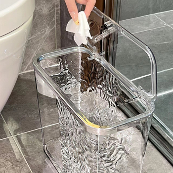 Coș de gunoi îngust pentru baie, cu capac, 12 L, din plastic, pentru baie, sufragerie sau dormitor