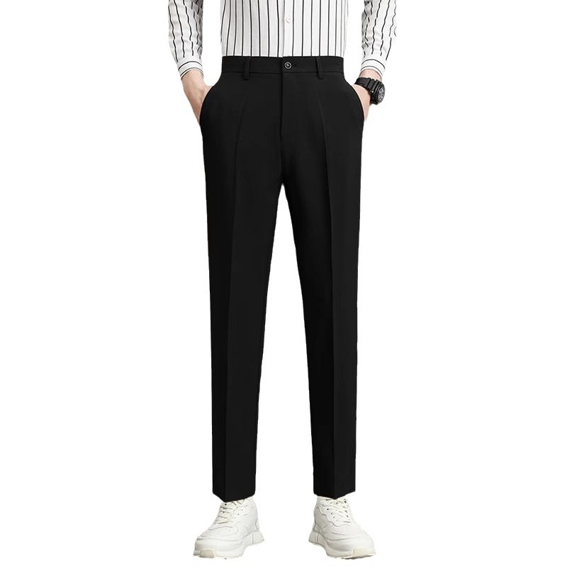 Pantaloni pentru bărbați primăvară-vară, stil coreean, croi drept, slim-fit, lungime cropped