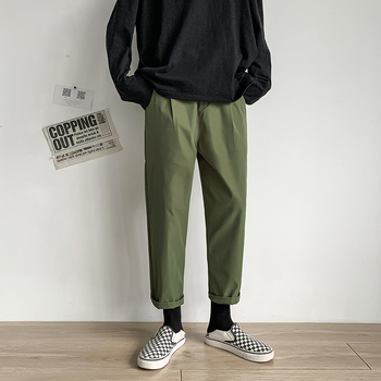 Pantaloni casual pentru bărbați, lungime de 3/4, croială lejeră, plus size, croială dreaptă, material cu cădere