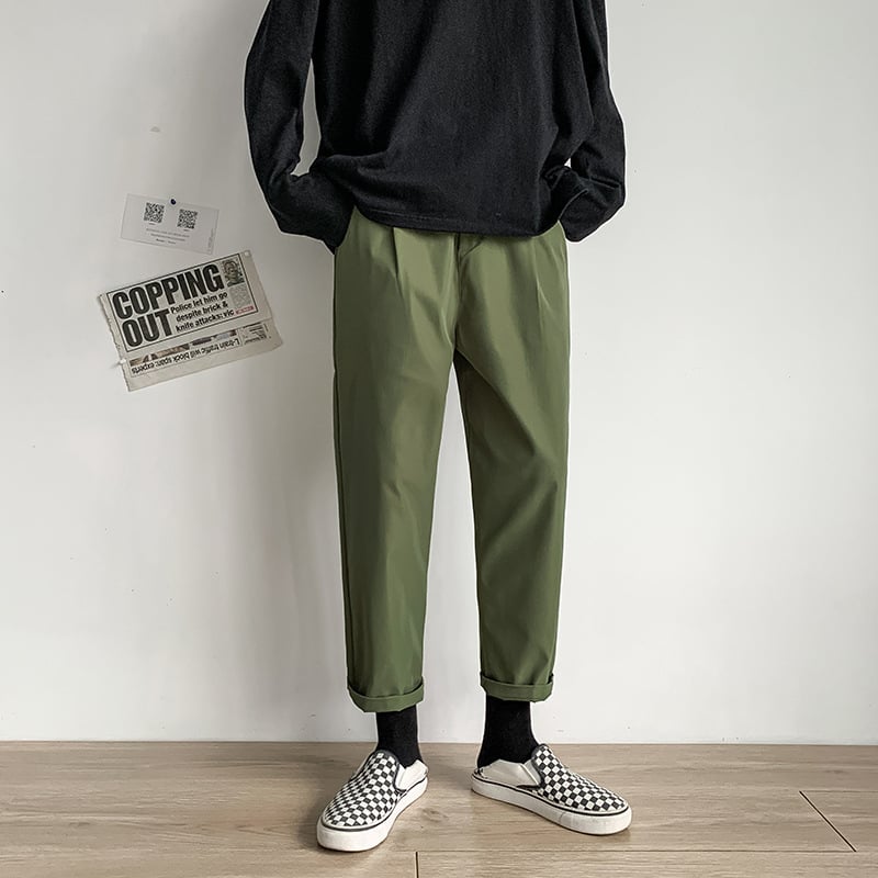 Pantaloni casual pentru bărbați, lungime de 3/4, croială lejeră, plus size, croială dreaptă, material cu cădere
