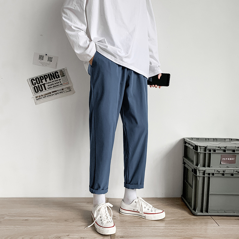 Pantaloni casual pentru bărbați, lungime de 3/4, croială lejeră, plus size, croială dreaptă, material cu cădere