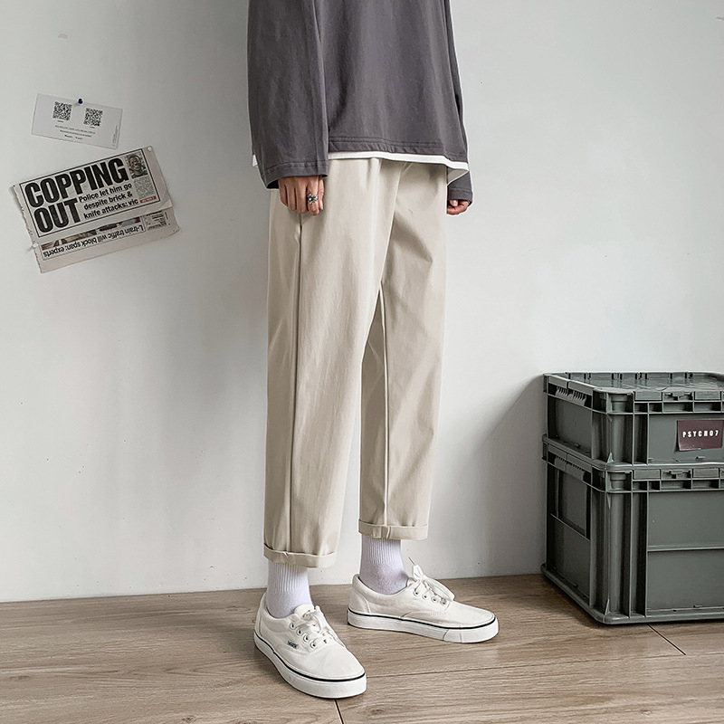 Pantaloni casual pentru bărbați, lungime de 3/4, croială lejeră, plus size, croială dreaptă, material cu cădere