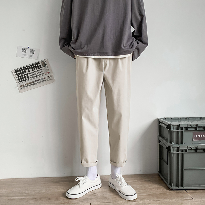 Pantaloni casual pentru bărbați, lungime de 3/4, croială lejeră, plus size, croială dreaptă, material cu cădere