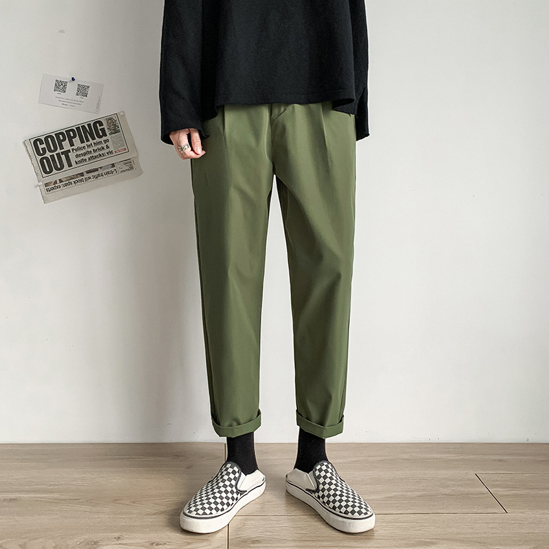 Pantaloni casual pentru bărbați, lungime de 3/4, croială lejeră, plus size, croială dreaptă, material cu cădere