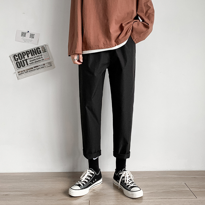 Pantaloni casual pentru bărbați, lungime de 3/4, croială lejeră, plus size, croială dreaptă, material cu cădere