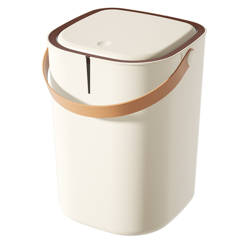 Coș de gunoi din plastic, cu deschidere prin apăsare, capacitate 12 L sau mai mult, pentru bucătărie, living și baie, cu capac