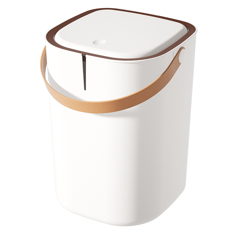 Coș de gunoi din plastic, cu deschidere prin apăsare, capacitate 12 L sau mai mult, pentru bucătărie, living și baie, cu capac